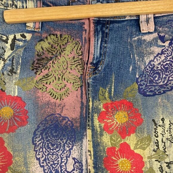 Allen B Hand Painted Denim Skirt - Picture 5 of 15